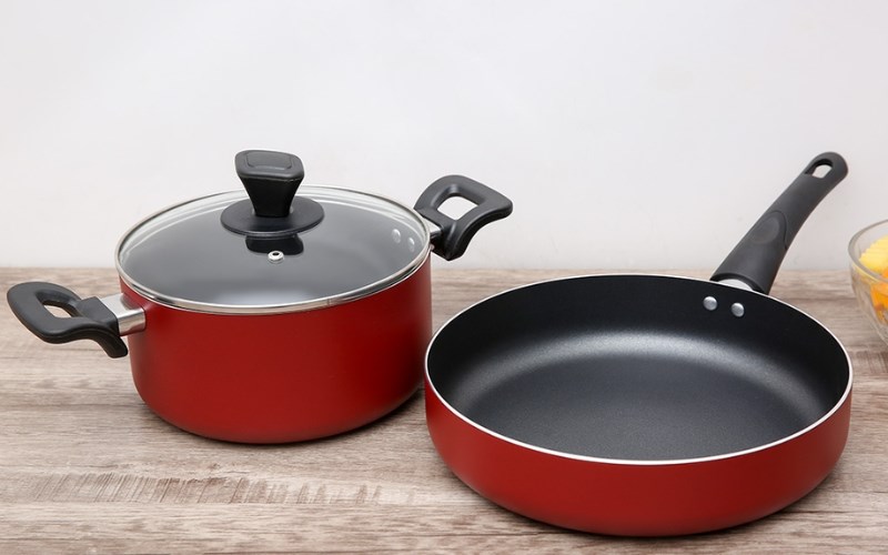 Bộ nồi chảo nhôm nắp kính Delites NCE005-20-26