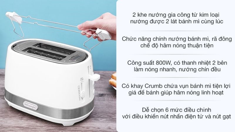 Máy nướng bánh mì Delonghi CTLA2103.W