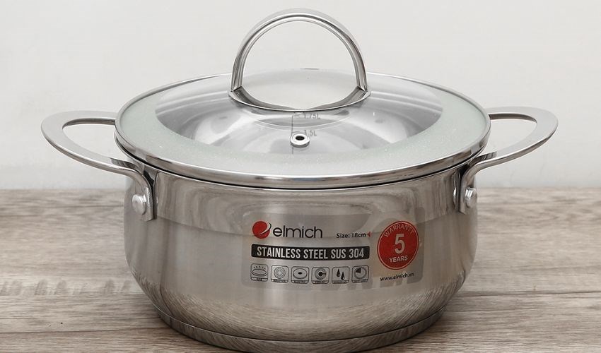 Nồi inox 3 đ&aacute;y nắp k&iacute;nh 18 cm Elmich Celestine 2355275