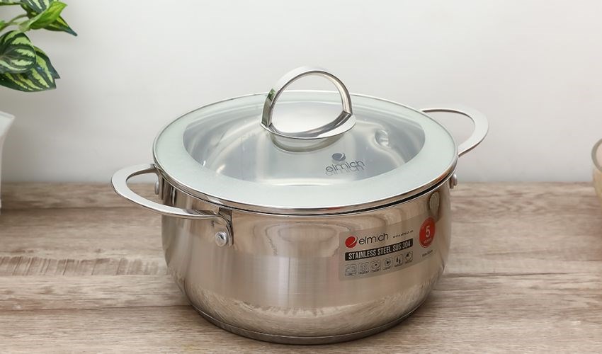 Nồi inox 3 đ&aacute;y nắp k&iacute;nh 22 cm Elmich Celestine 2355277
