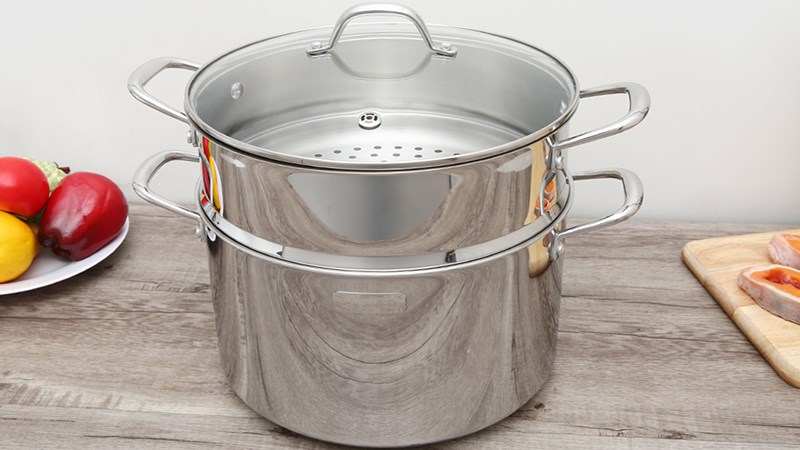 Bộ nồi xửng inox nắp k&iacute;nh 28 cm Elmich Trimax Cz EL-3831