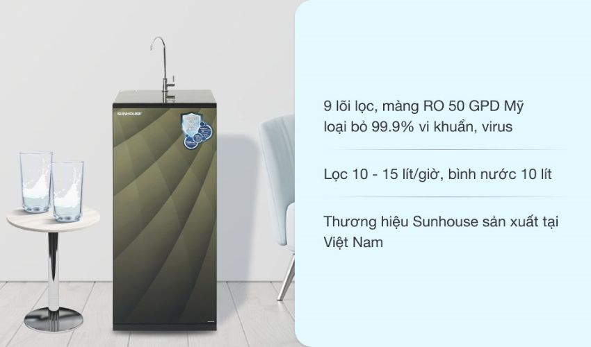 Máy lọc nước RO Sunhouse SHA8817KP 9 lõi