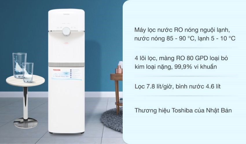 Máy lọc nước RO nóng nguội lạnh Toshiba TWP-W1643SV(W) 4 lõi