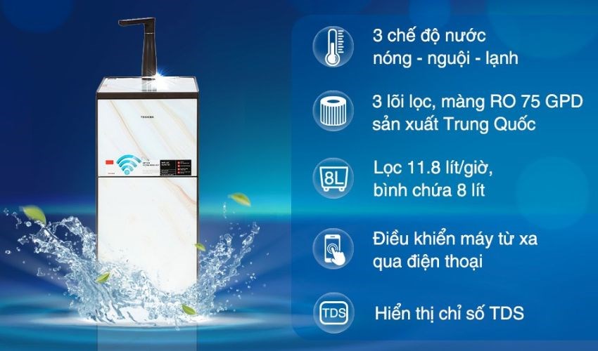 ]M&aacute;y lọc nước RO n&oacute;ng nguội lạnh Toshiba TWP-W1905SV(MB) 3 l&otilde;i 