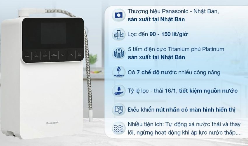 Máy lọc nước điện giải ion kiềm Panasonic TK-AS700 5 tấm điện cực