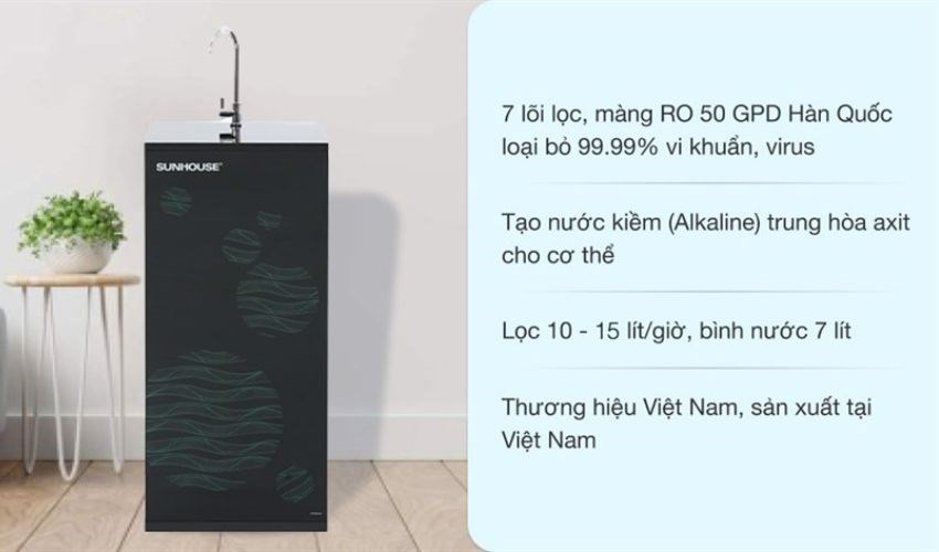 Máy lọc nước RO Sunhouse SHA8866K 7 lõi