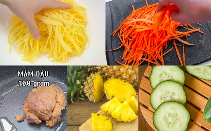 Hình nguyên liệu làm mắm chay