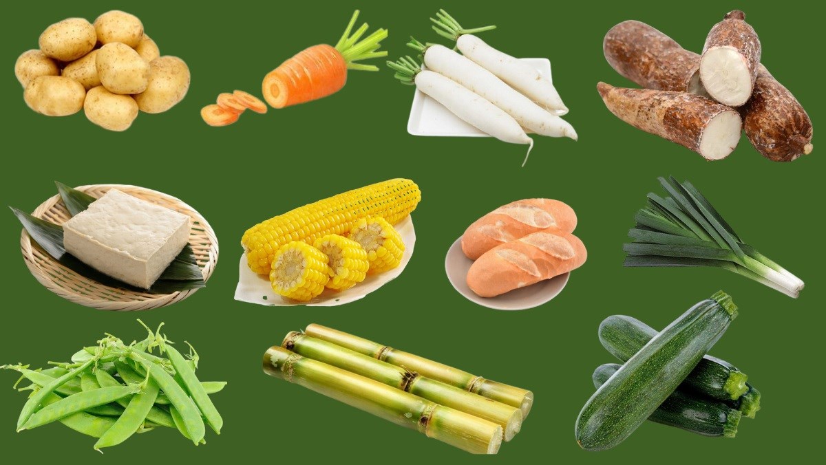 Nguyên liệu làm súp củ cải chay