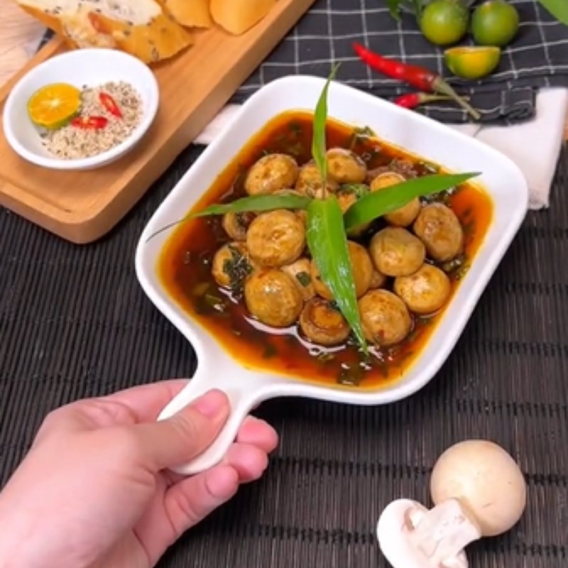 Bước 4 Thành phẩm Nấm mỡ sốt bơ cay