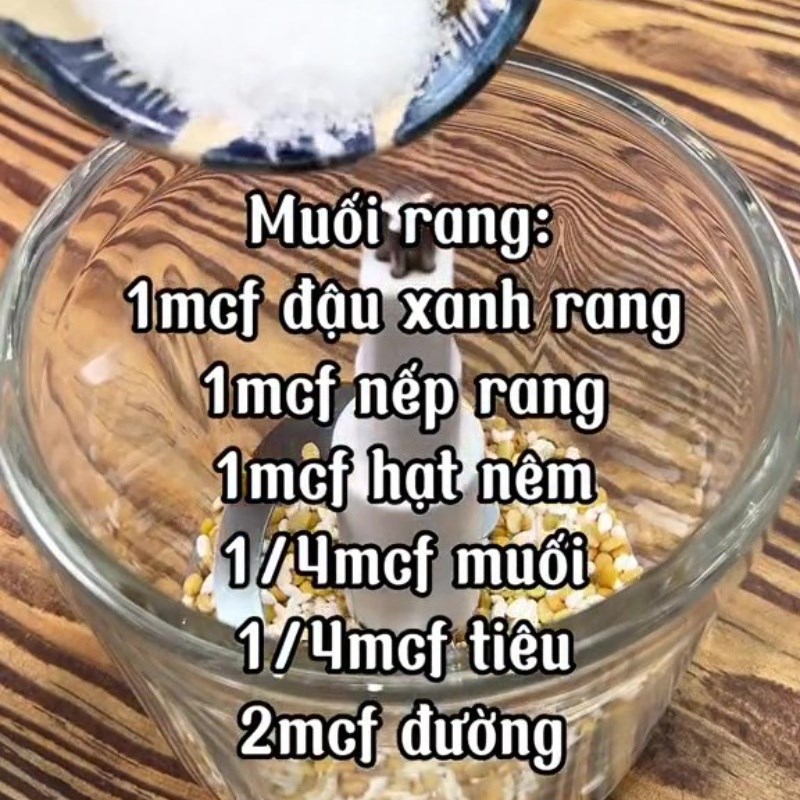 Bước 4 Làm muối rang Nấm đùi gà rang muối