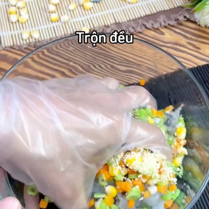 Bước 2 Làm nhân bánh Bánh mì kẹp tôm nướng