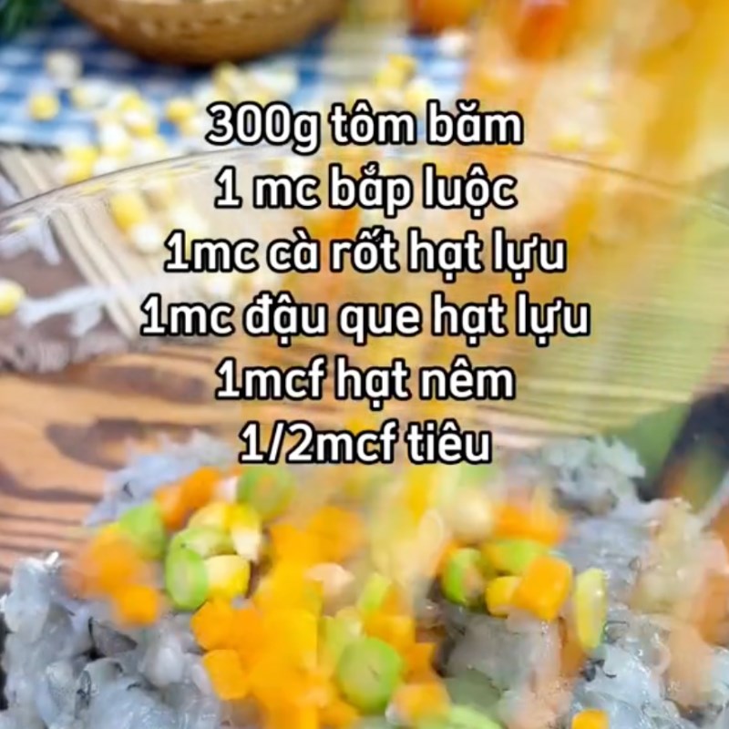 Bước 2 Làm nhân bánh Bánh mì kẹp tôm nướng