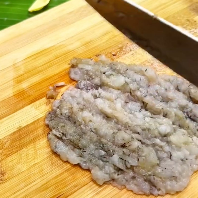 Bước 1 Làm nhân tôm Bánh quẩy bọc tôm chiên