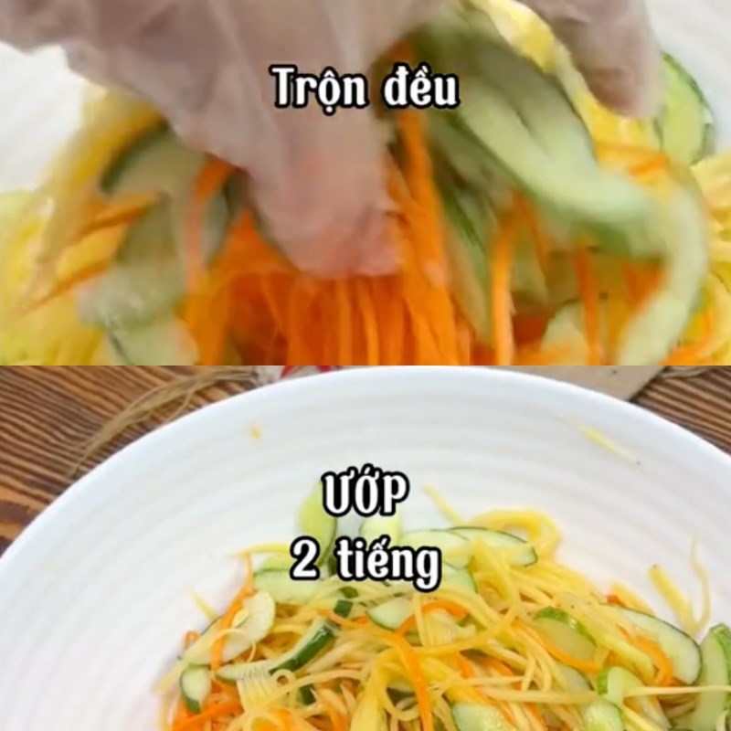Bước 3 Muối đu đủ cùng cà rốt Mắm chay