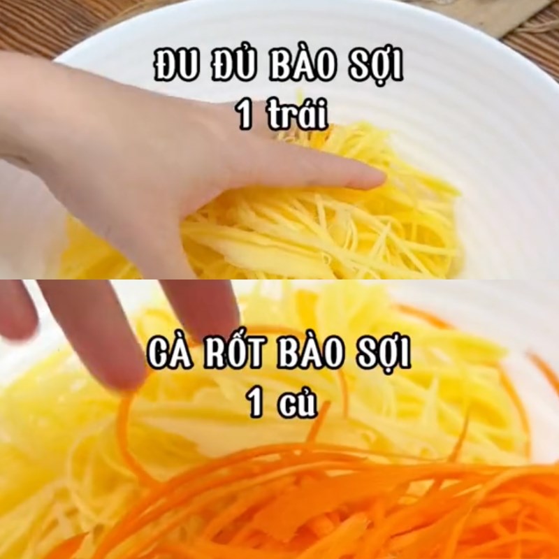 Bước 3 Muối đu đủ cùng cà rốt Mắm chay