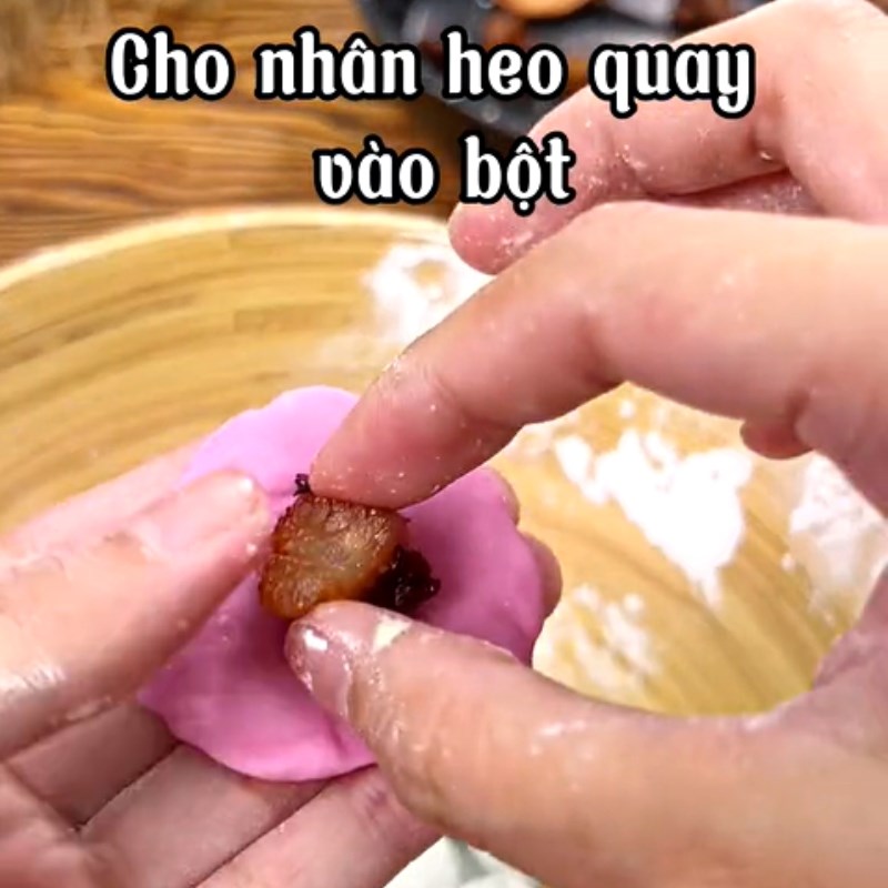 Bước 4 Nặn viên chè Chè bột lọc heo quay nấm mộc nhĩ