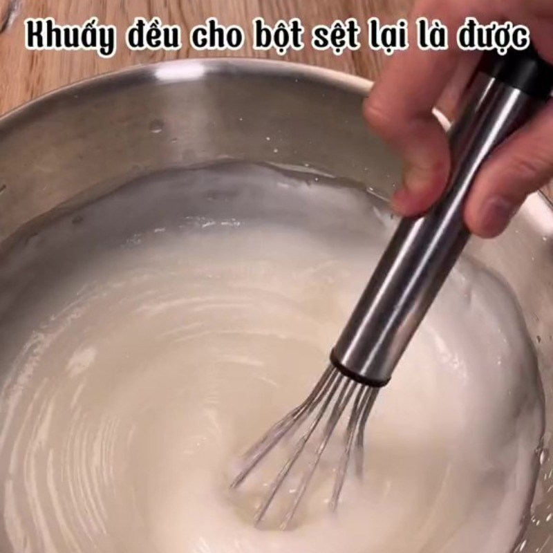 Bước 3 Nấu bột Bánh giò chay từ bột bắp