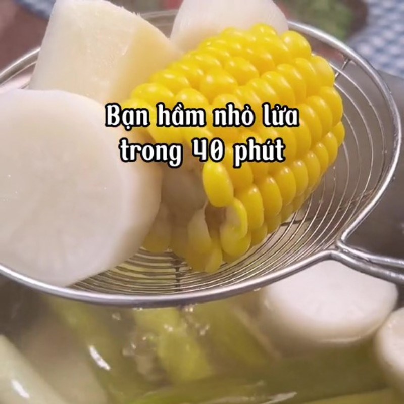 Bước 2 Nấu nước dùng Súp rau củ chay