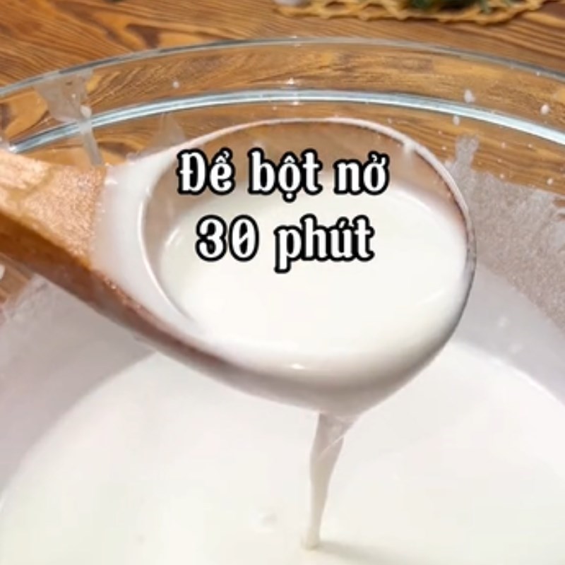 Bước 2 Pha bột Bánh khọt chay bằng bột gạo