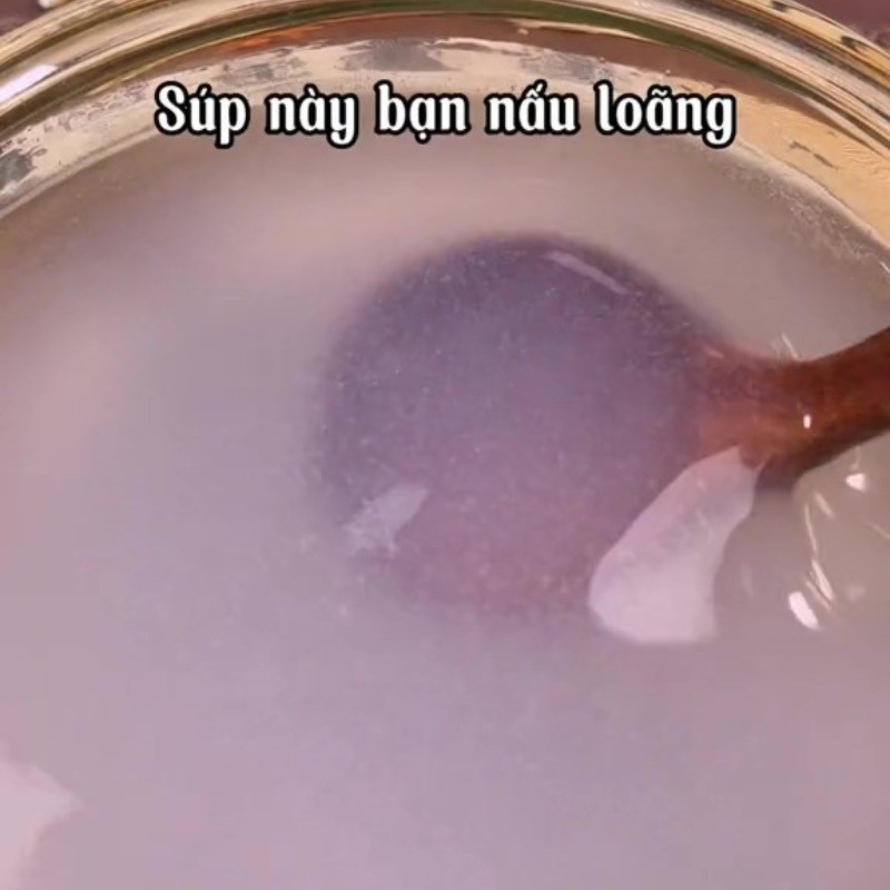 Bước 4 Pha bột và bắt nồi lên bếp Súp tóc tiên chay