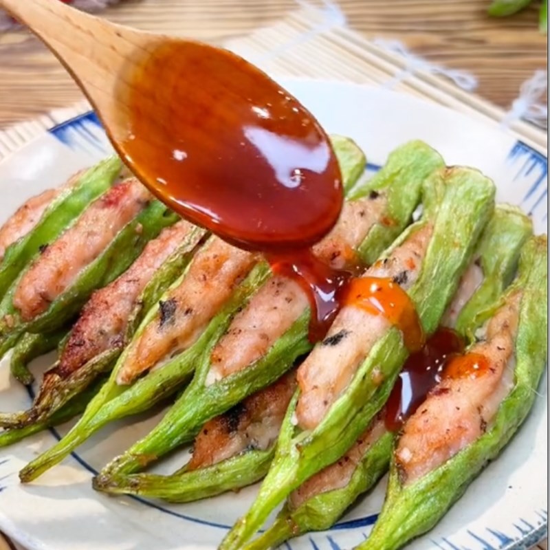 Bước 6 Thành phẩm Chả ốc nhồi đậu bắp chiên sốt nước mắm