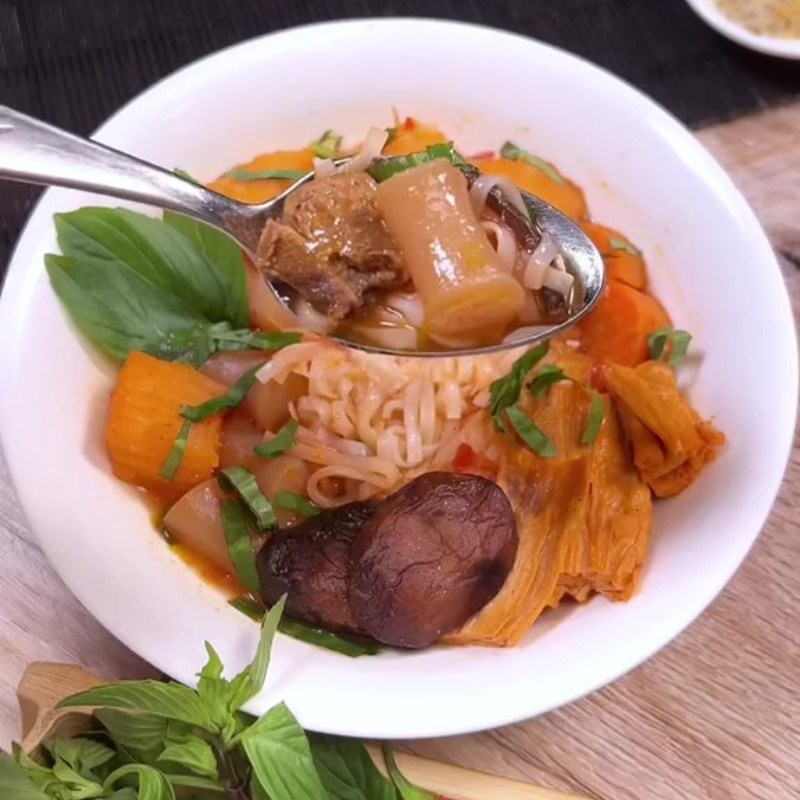 Bước 4 Thành phẩm Bò kho chay bằng nấm đông cô