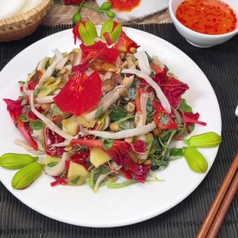Bước 4 Thành phẩm Gỏi nấm đùi gà hoa phượng