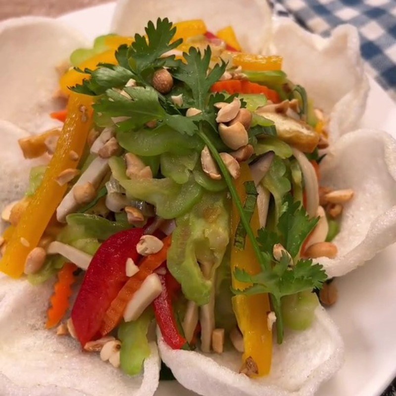 Bước 6 Thành phẩm Gỏi khổ qua chay với nấm đùi gà