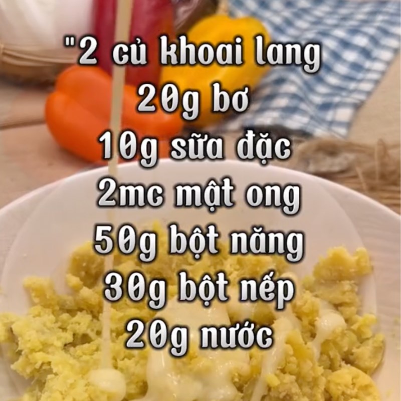 Bước 2 Trộn bột và tạo hình bánh Bánh kén khoai lang (Công thức từ kênh Tiktok Vào bếp cùng KitchenAZ)