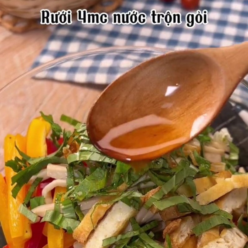 Bước 5 Trộn gỏi Gỏi khổ qua chay với nấm đùi gà