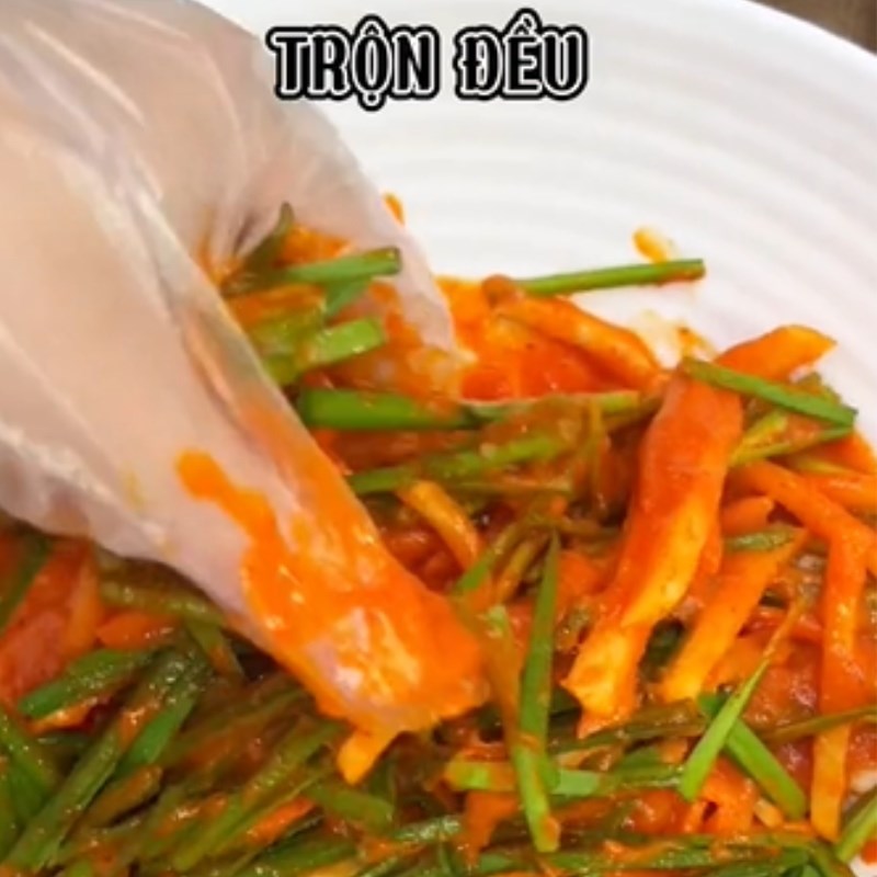 Bước 4 Trộn kim chi Kim chi cải thảo chay (Công thức được chia sẻ từ Tiktok Bếp chay XANH)