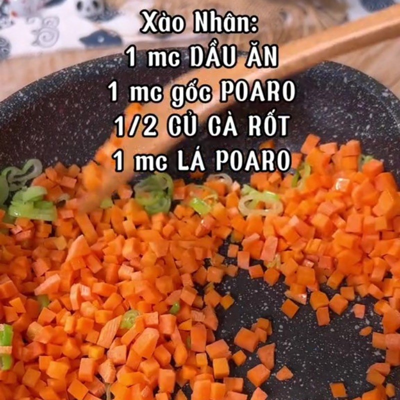 Bước 2 Xào nhân Miến cuộn rong biển chay