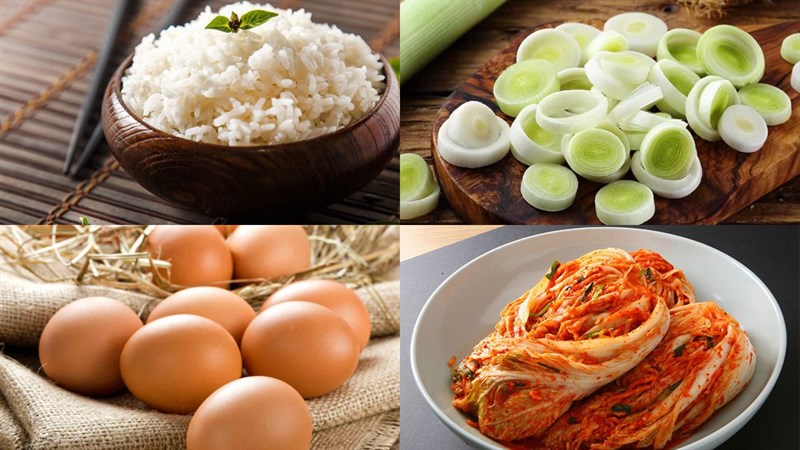 Nguyên liệu món ăn cơm rang kim chi