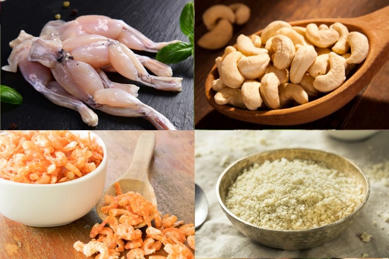 Nguyên liệu làm ếch rang muối