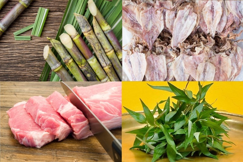 Nguyên liệu món ăn món chả chìa cây mía