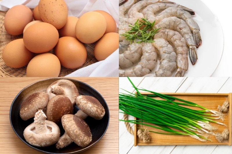 Nguyên liệu làm trứng hấp sốt hải sản