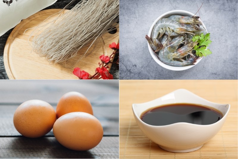 Nguyên liệu món ăn miến trộn kiểu thái