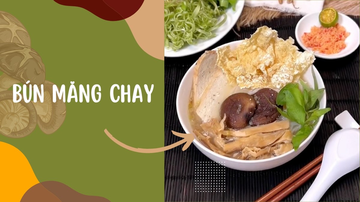 Bún măng chay (Công thức từ kênh tiktok Bếp chay XANH)