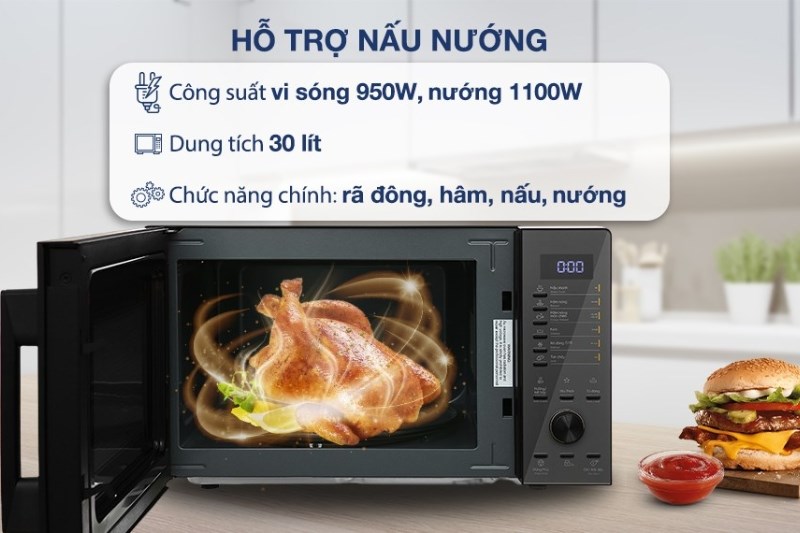 Lò vi sóng có nướng Electrolux EMG30D22BM 30 lít 