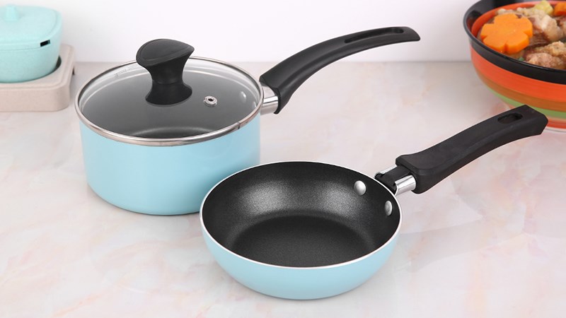 Bộ chảo qu&aacute;nh nh&ocirc;m nắp k&iacute;nh Smartcook Baby Star SM-611420MB