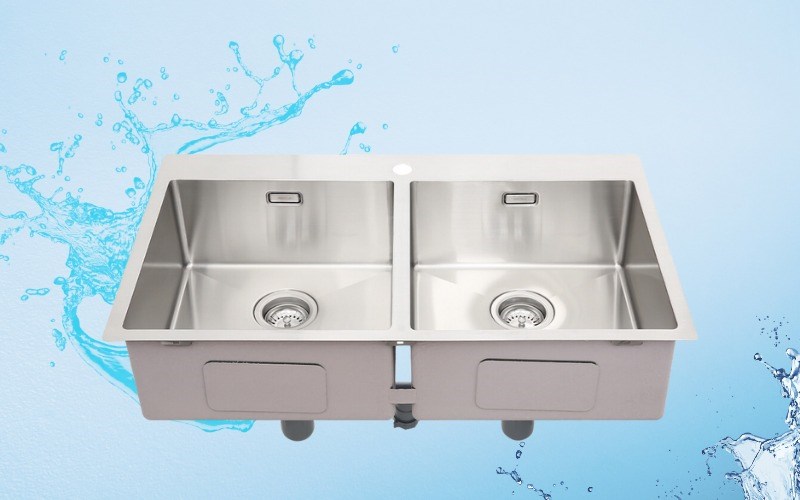 Chậu rửa ch&eacute;n 2 ngăn inox Hafele HS20-SSN2S90 (567.20.537)