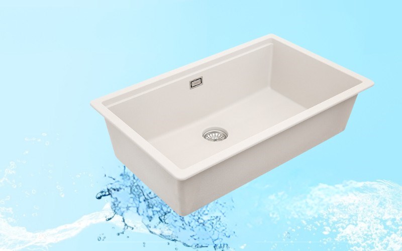 Chậu rửa ch&eacute;n 1 ngăn đ&aacute; thạch anh Hafele HS20-GEN1S80 Kem (570.30.800)