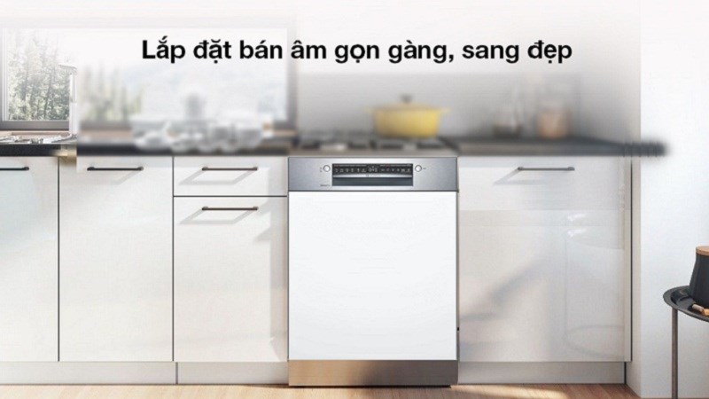 Kích thước máy rửa chén bát Bosch serie 4 bán âm