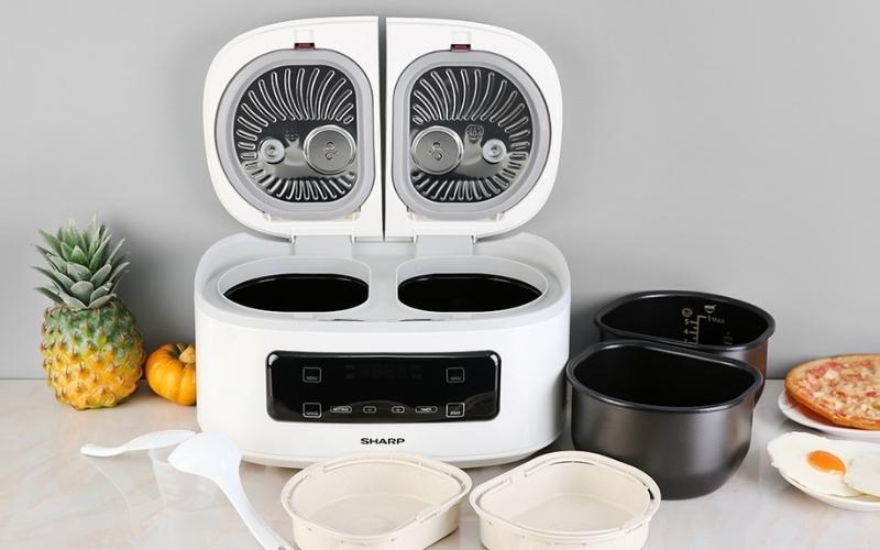 Nồi cơm 2 ngăn đa năng Sharp 1.8 l&iacute;t KN-TC50VN-WH