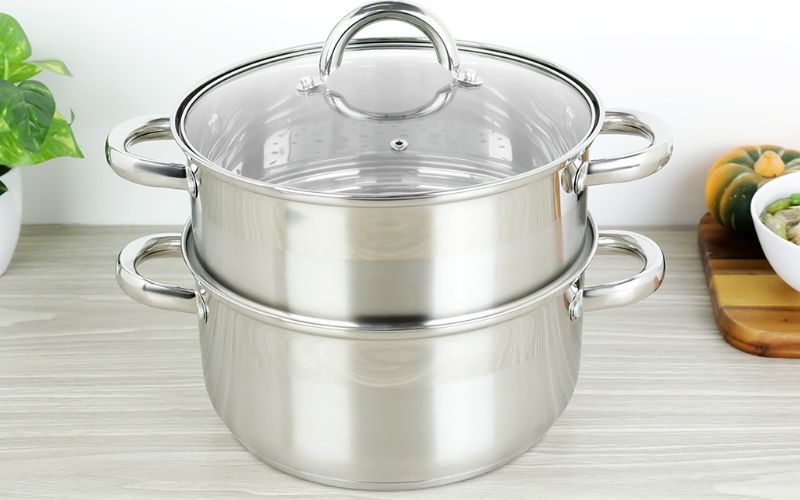 Bộ nồi xửng inox 3 đáy nắp kiếng đáy từ 24 cm Delites CW-S106-1