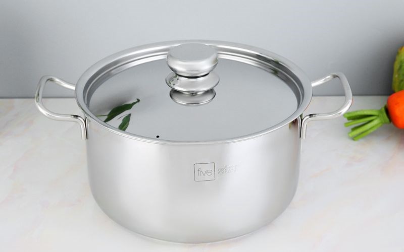 Nồi inox 3 đ&aacute;y nắp inox 24 cm Fivestar FSN24-SW