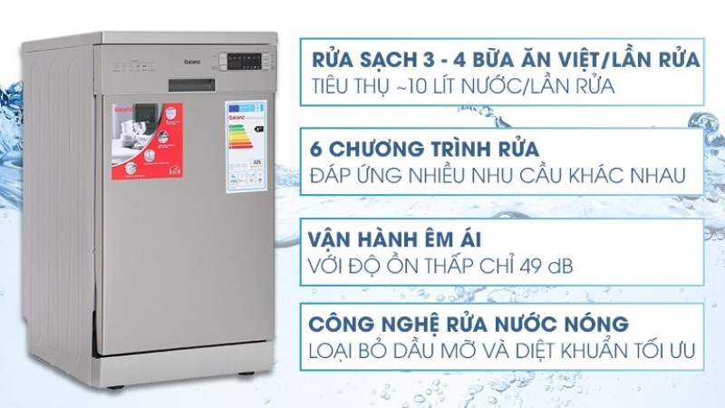 M&aacute;y rửa ch&eacute;n độc lập Galanz W45A3A401S-0E1(SS)