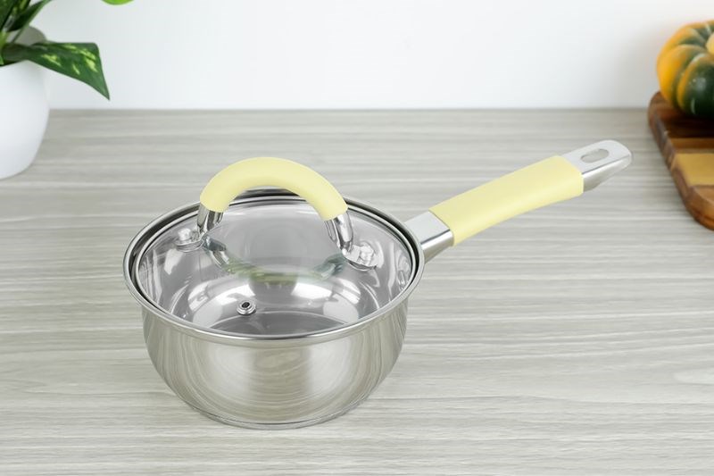 Qu&aacute;nh inox 3 đ&aacute;y nắp k&iacute;nh 14 cm Delites CW-S001N