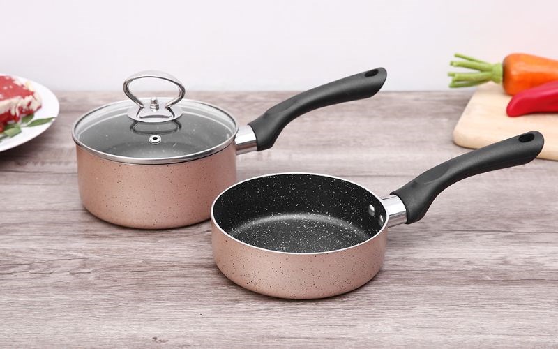 Bộ chảo qu&aacute;nh nh&ocirc;m nắp k&iacute;nh 14 cm Delites BE011-14