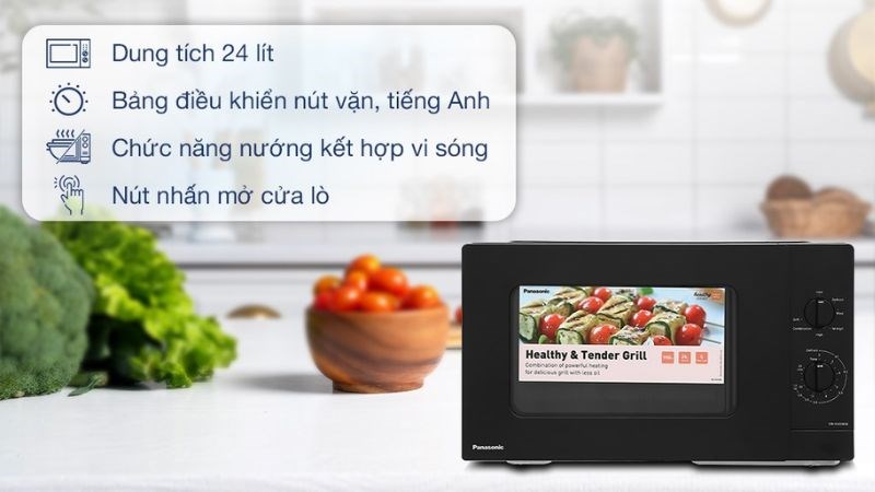 L&ograve; vi s&oacute;ng c&oacute; nướng Panasonic NN-GM34NBYUE 24 l&iacute;t